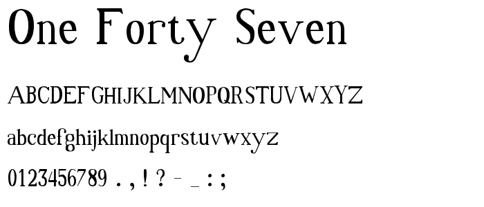One Forty Seven font